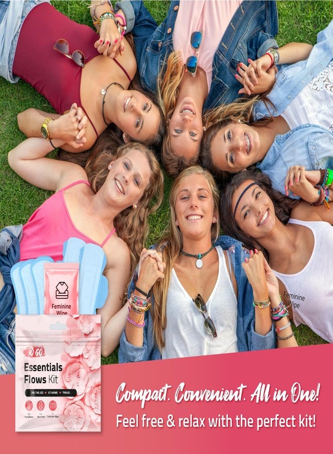 pH Advantage Essential Flows Period Kit (10 Pack) - 3 Pantyliners, 2 Maxi Pads & Feminine Wipe | Hygiene Essentials for School, First Period (Red) - Image 3